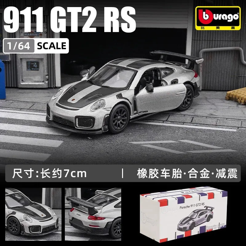 Bburago 1:64 Diecast Car Model, Audi Porsche 911 Mercedes-Benz Collectible Alloy Vehicle Toy, Gift for Boys Kids Adults