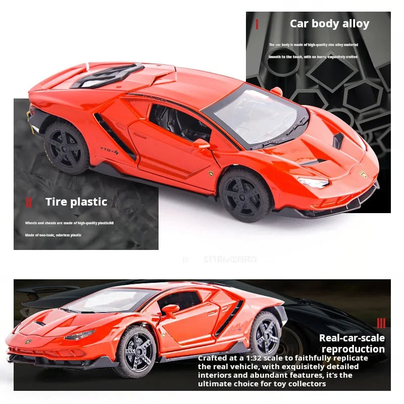 1:32 Lambor LP770 Super Sports Car Model Simulation Alloy Car Model Kids Toy Car Boys Racing Ornament Collection Pull Back