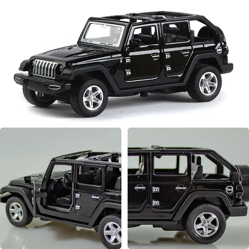 Bagged 1:36 alloy JEEPS Wrangler pull-back off-road car toy imitation off-road pull-back car, boys and children toys