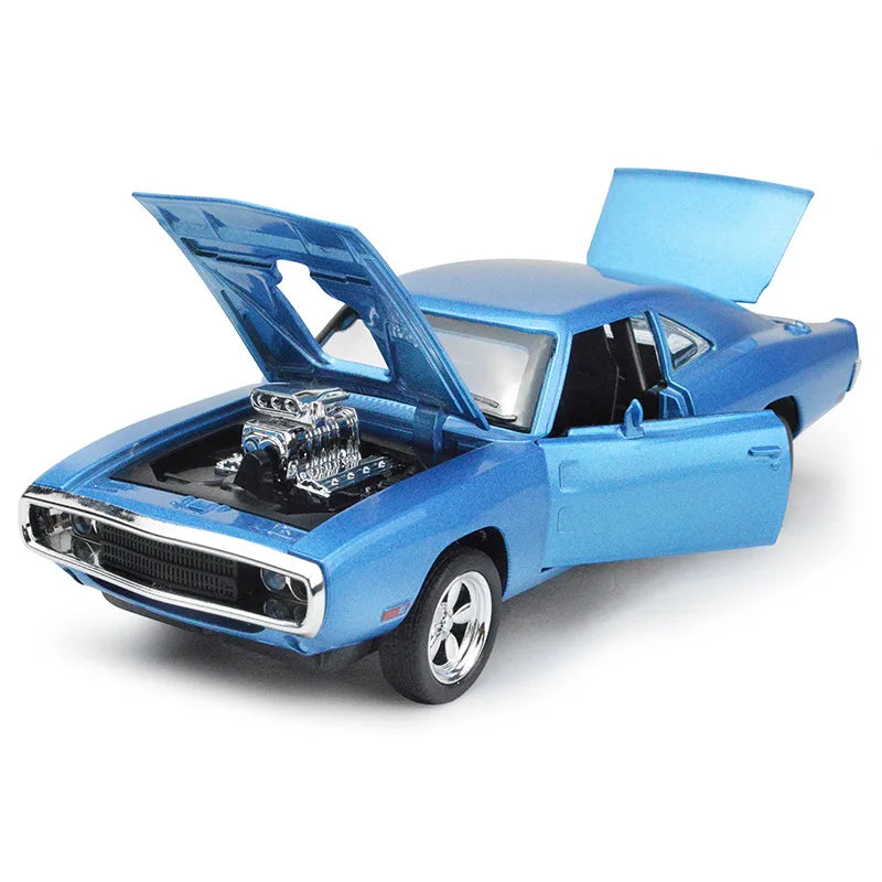 1:32 Simulation 1970 Dodge Charger Alloy Sports Car Model Pull Back Luxury Car Toy Gift Ornaments