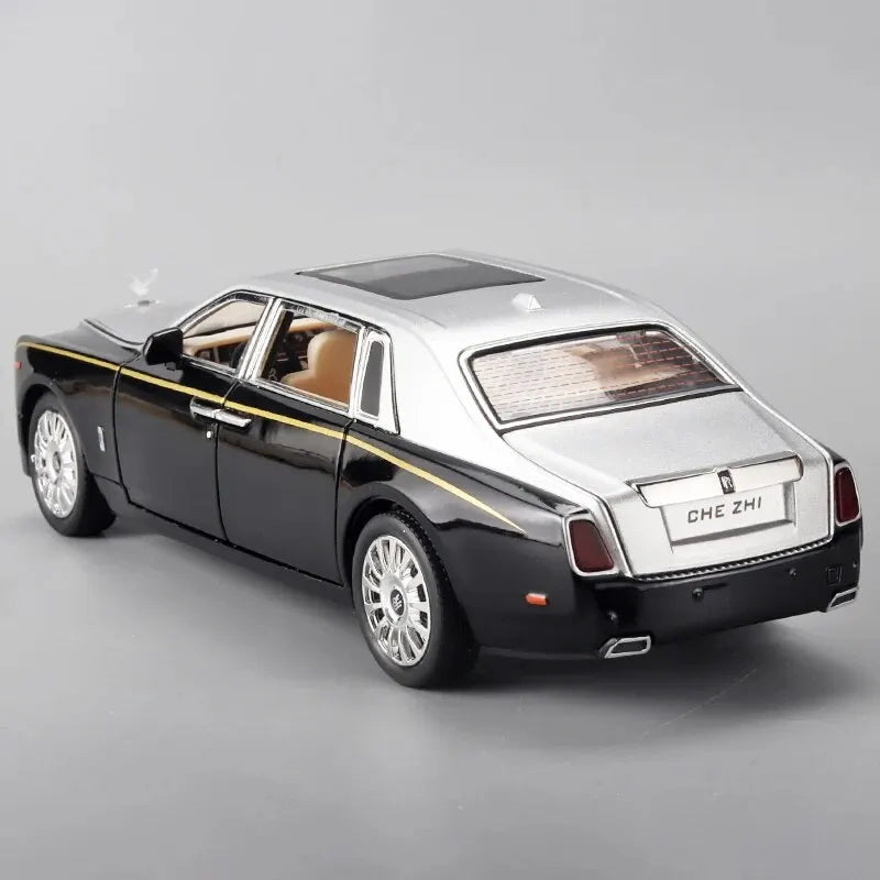 1:18 Rolls-Royce Phantom Model Car, Zinc Alloy Pull Back Toy Diecast Car with Sound and Light, Realistic Modeling Model Toy