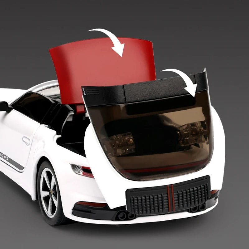 1:32 911 Targa 4S Sports Car Alloy Car Model Simulated Children's Toy Collection Ornaments for Boys Gifts