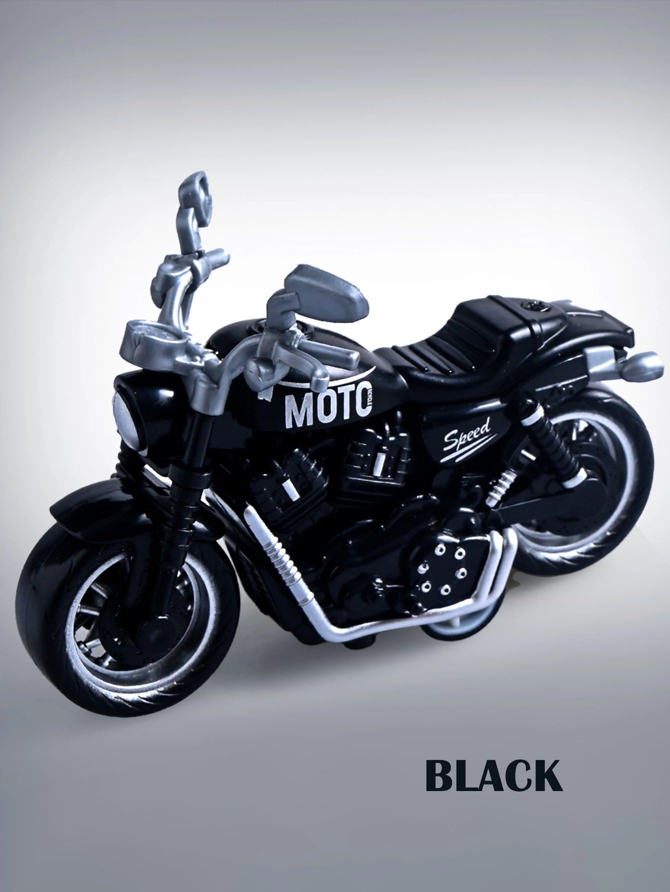 Model Diecast Motocycle Toys Ornament, 1:18/1:36 Car Rotating Rubber Rires Desktop Ornament Gifts