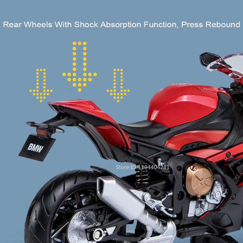 Scale 1:12 BMW S1000RR Honda CBR1000RR Alloy Diecast Motorcycle Car Miniature Model Toys Wheel Steering Vehices for Boys Gifts
