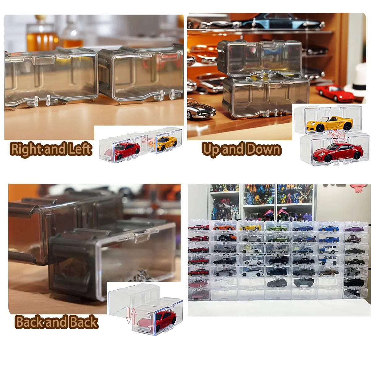 1/64 Acrylic Model Car Display Case Box DIY Assembly Storage Gift for Collectibles Multi-Layer Car Park (Without Car) 1/3/4/5PCS