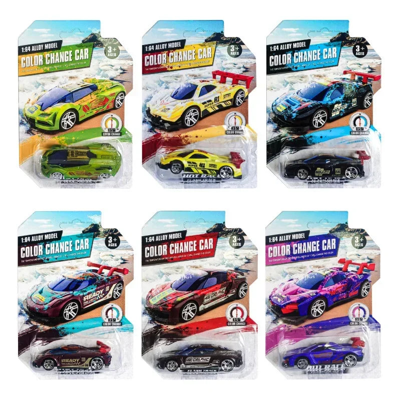 1:64 Magic Color Changing Racing Car Model Temperature Sensitive Inertia Pull Back Cars Toys Crash-Resistant Durable Boys Gift