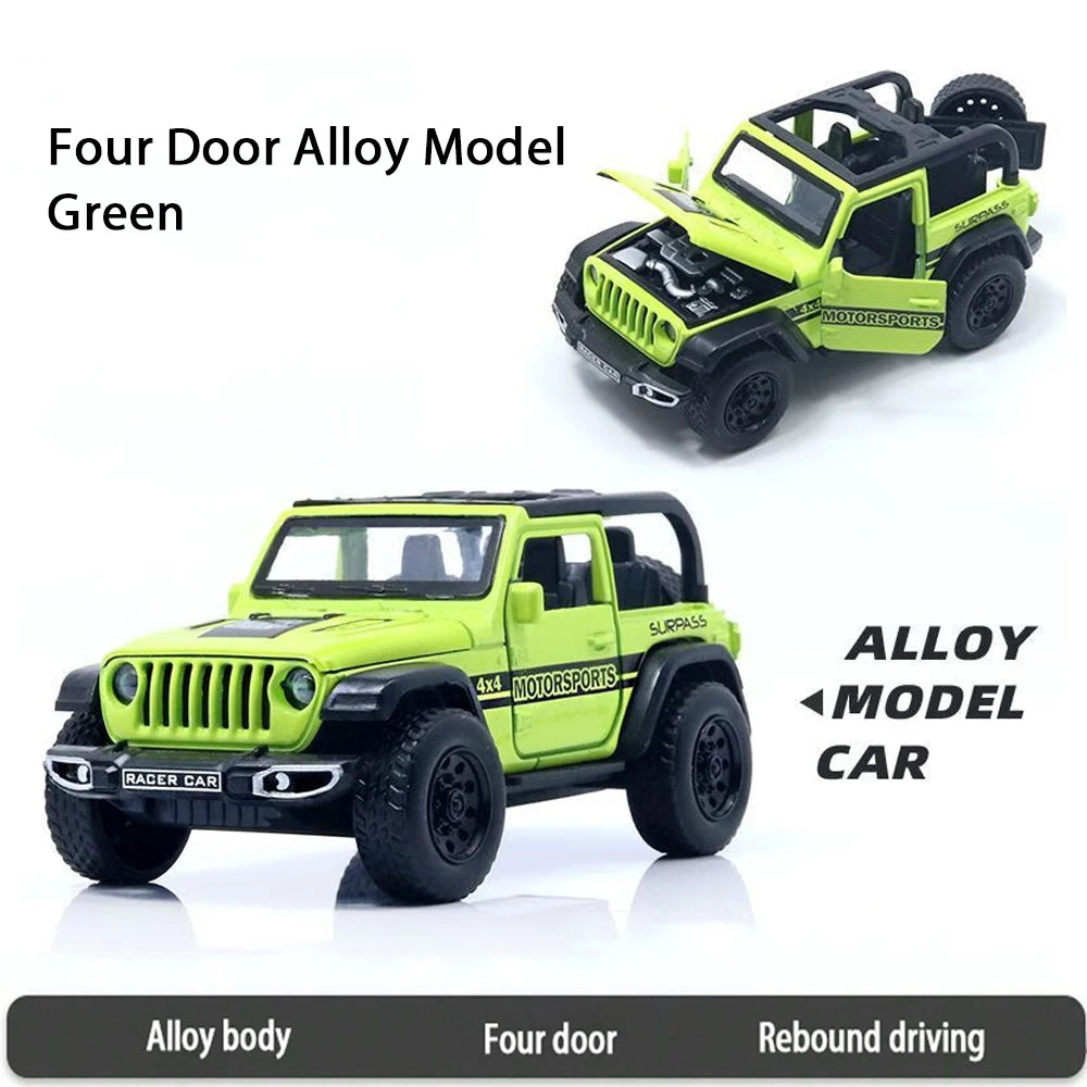 1/36 Convertible Wrangler Off-road Vehicle, Die-cast Metal, Boy's Toy, Four Doors Opening, Pull-back Function