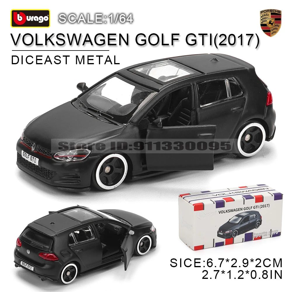 Bburago 1:64 golf Porsche 911 Shelby Raventon Mustang Lamborghini Collection Series Car Die Casting Model Children's Gift Toy