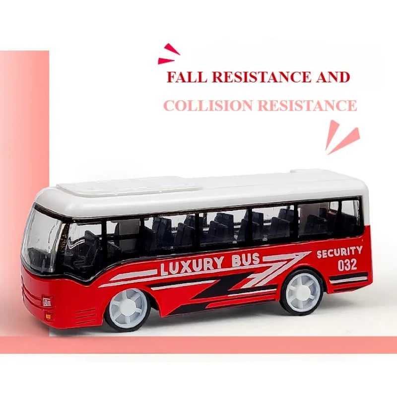 Children's Alloy Anti-Collision Car School Bus City Traffic Decoration Model Airport Metal Pull-Out Boy Holiday Education Toys