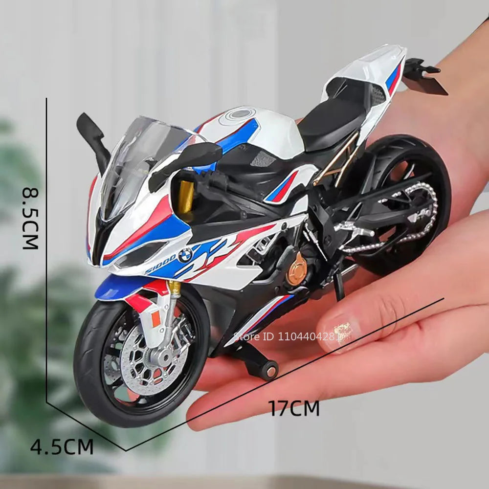 Scale 1:12 BMW S1000RR Honda CBR1000RR Alloy Diecast Motorcycle Car Miniature Model Toys Wheel Steering Vehices for Boys Gifts