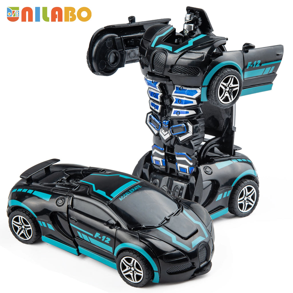 Transformable Robot Sports Car Toys, No Batteries, Educational Kids Gift, Colorful Model Vehicle for Play Learning