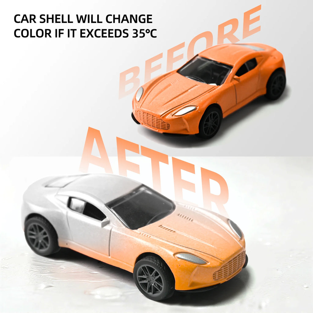 Mini Magic Water & Temp Color Change Alloy Car 1:60, Pull Back Racing Model with Durable Crash-Proof Slide for Boys Kids Gifts