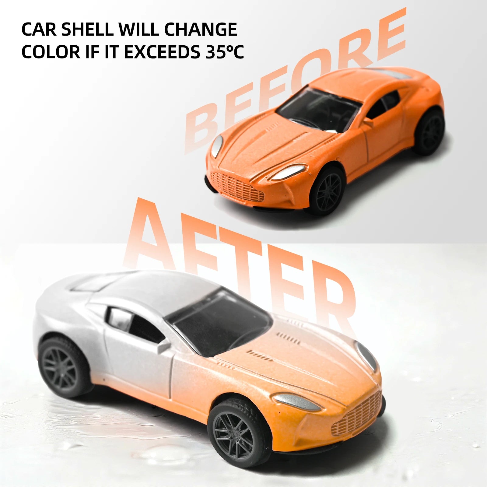 Mini Magic Water & Temp Color Change Alloy Car 1:60, Pull Back Racing Model with Durable Crash-Proof Slide for Boys Kids Gifts