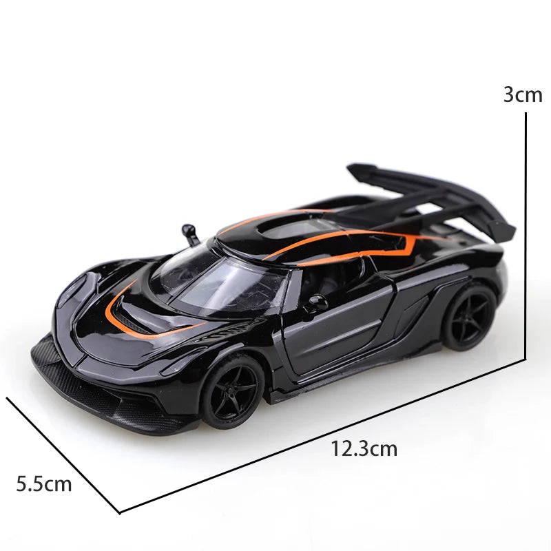 (Bagged) 1:36 scale replica racing car toy model, die-cast metal, realistic car, children's alloy car, boy's toy, car decoration