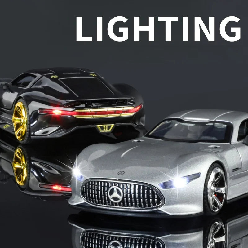 1:32 GT Car Diecast Metal Alloy Model Car Sound and Light Hobbies High Simulation Collections Ornaments Boyfriend