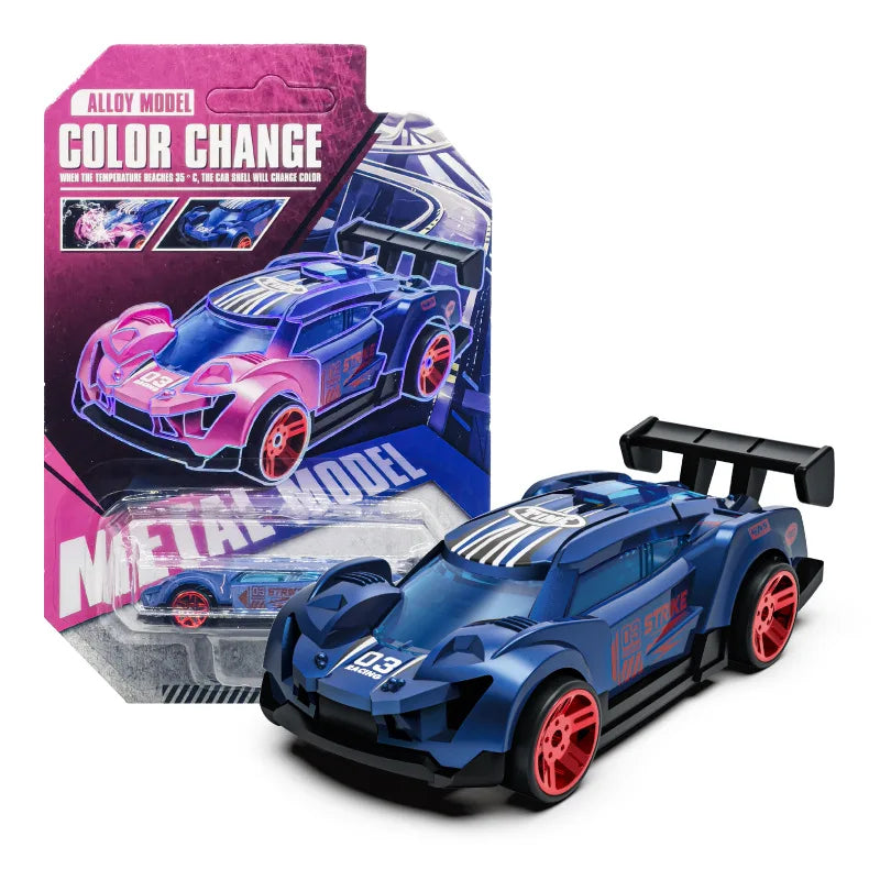 1:64 Magic Color Changing Racing Car Model Temperature Sensitive Inertia Pull Back Cars Toys Crash-Resistant Durable Boys Gift
