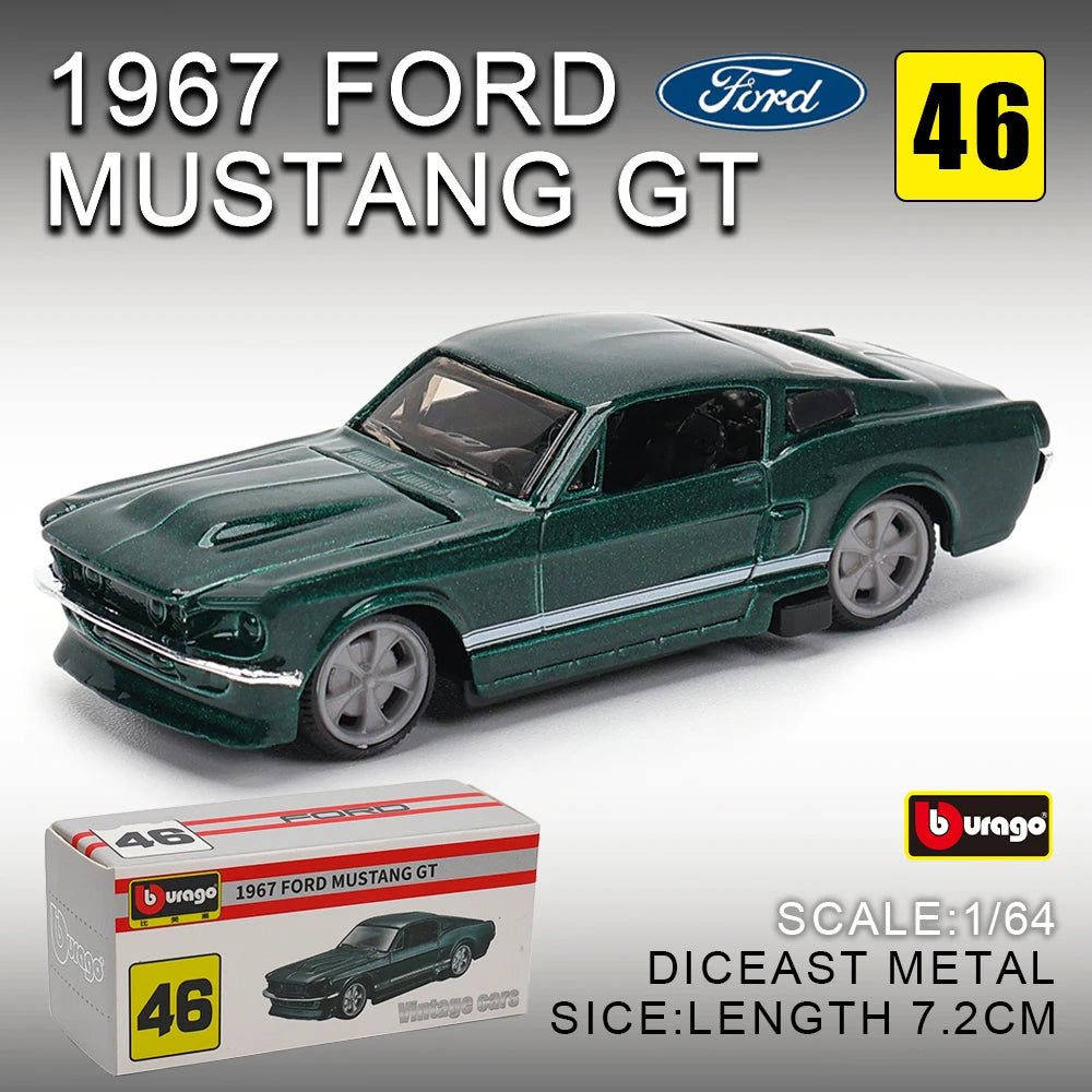 Bburago 1:64 golf Porsche 911 Shelby Raventon Mustang Lamborghini Collection Series Car Die Casting Model Children's Gift Toy