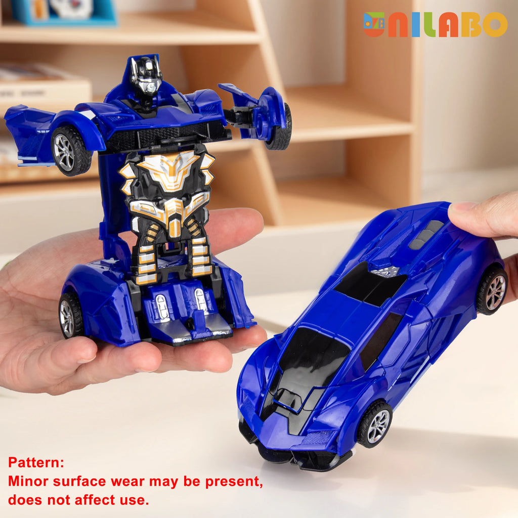 Transformable Robot Sports Car Toys, No Batteries, Educational Kids Gift, Colorful Model Vehicle for Play Learning