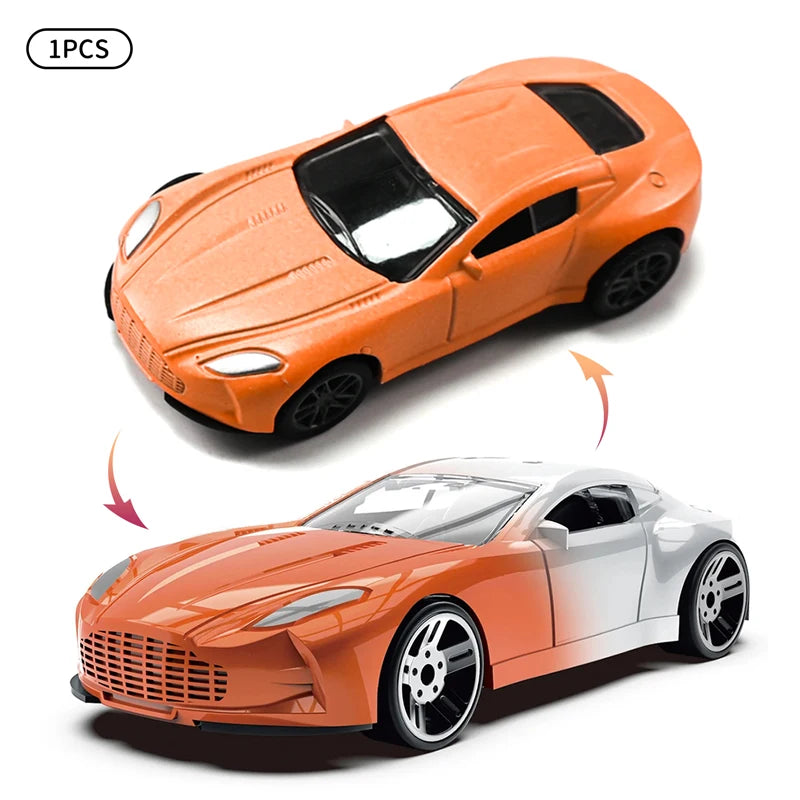 Mini Magic Water & Temp Color Change Alloy Car 1:60, Pull Back Racing Model with Durable Crash-Proof Slide for Boys Kids Gifts