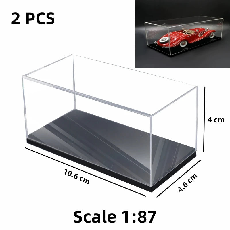 Scale 1/64 1/43 1/32 1/24 1/18 Clear Acrylic Display Box Case for Car Model Dust Cover Pre Made Box Diecast Professional Storage
