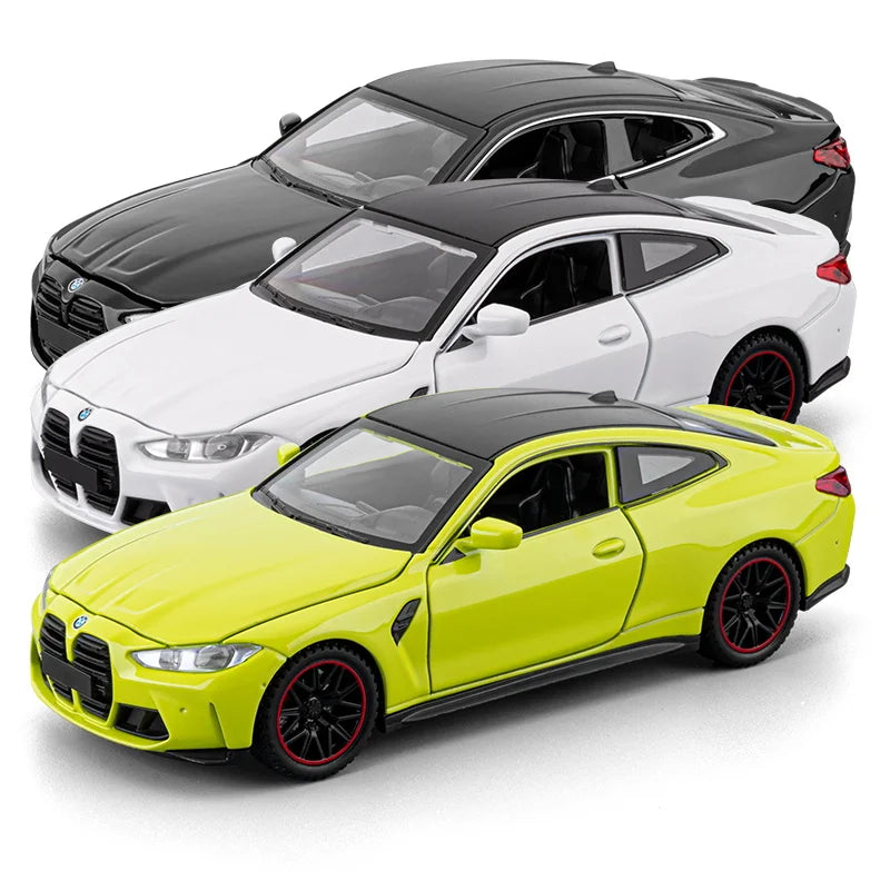 Limited Edition 1:32 Simulation Top Sports Car BM M4 Alloy Model Car with Sound and Light Boys' Toy Gift Collectibles