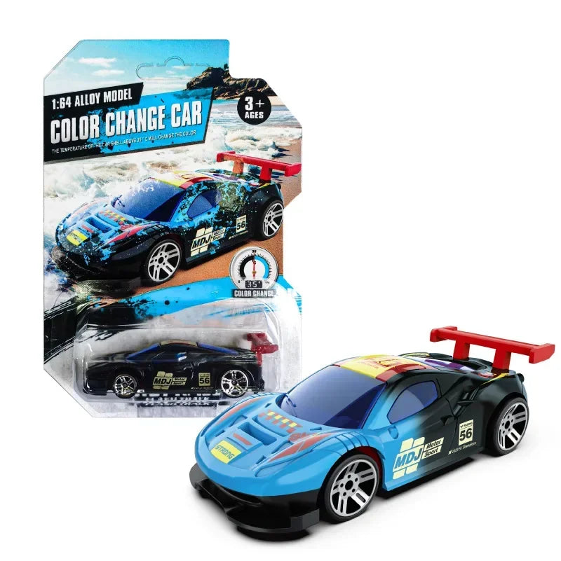 1:64 Magic Color Changing Racing Car Model Temperature Sensitive Inertia Pull Back Cars Toys Crash-Resistant Durable Boys Gift