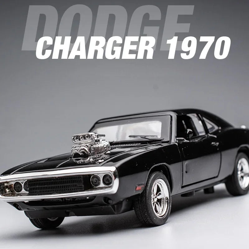 1:32 Simulation 1970 Dodge Charger Alloy Sports Car Model Pull Back Luxury Car Toy Gift Ornaments