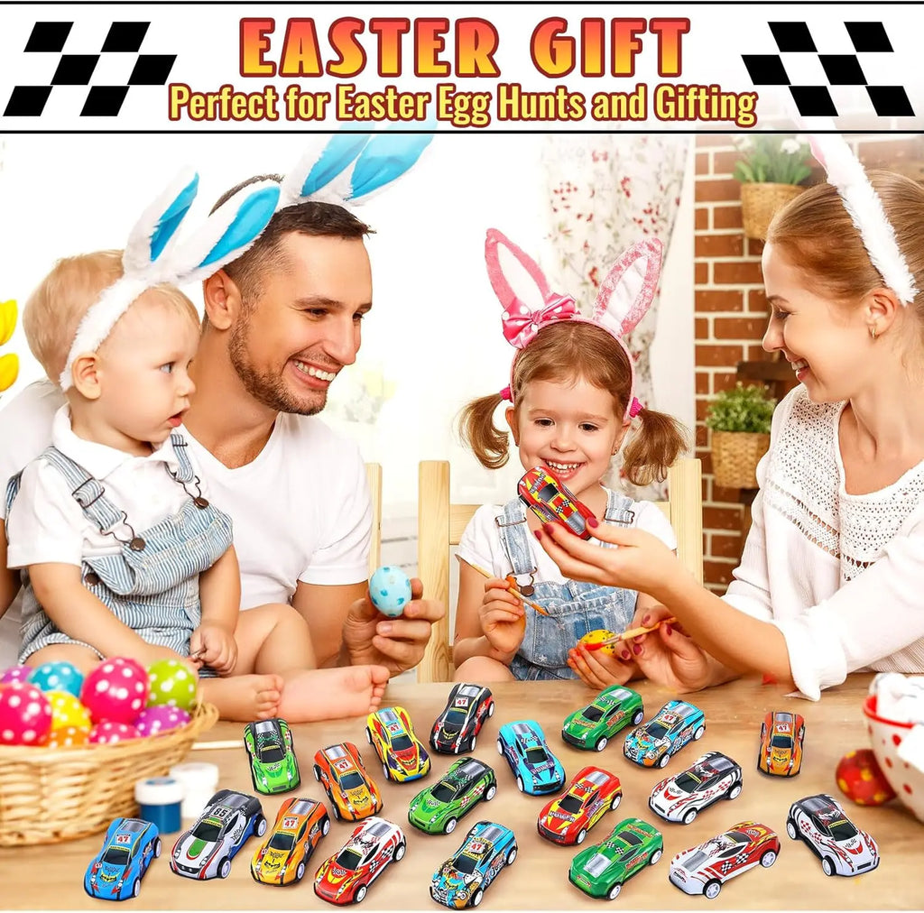 10-48 Pieces Mini Car Set Inertia Pull Back Cars for Boys Plastic Vehicle Model with Container Collection Toy Birthday Gift Kid