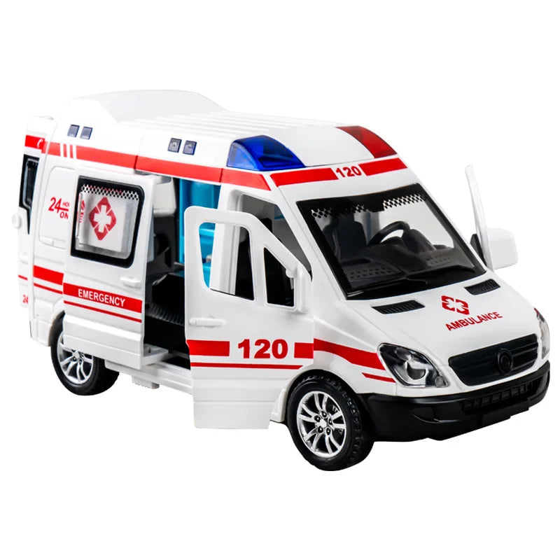 Children's Inertia Pull back Car Toy with Lighting Sound Simulation Commercial Car Model Boy Gift Toy Car Kids Holiday Gift